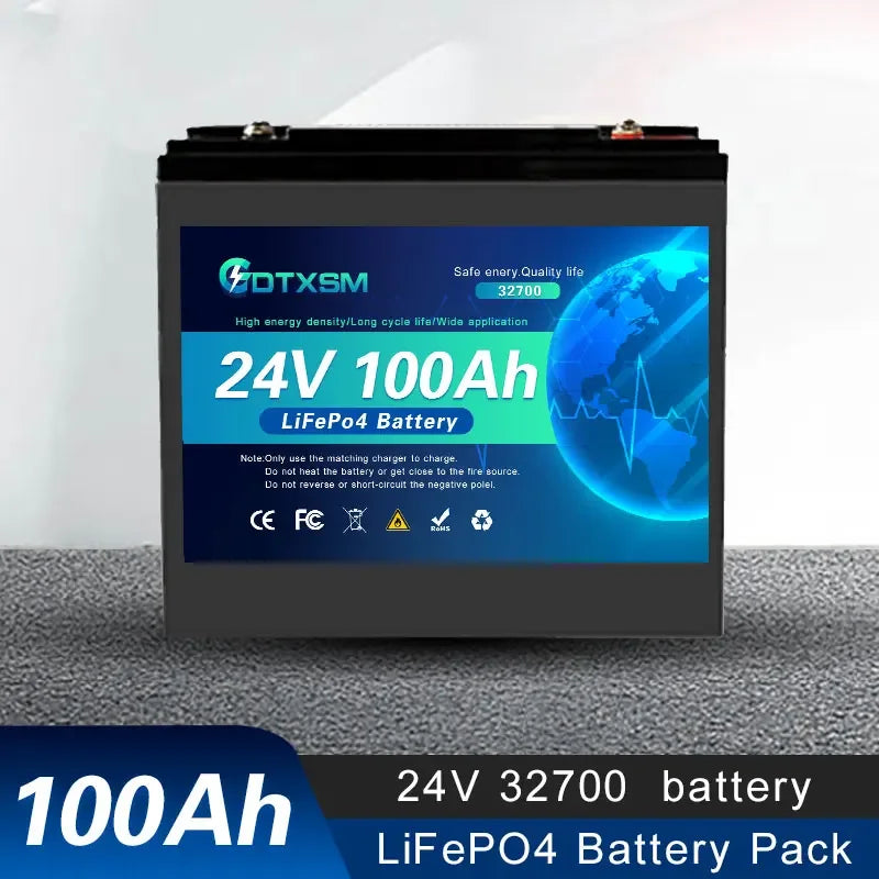 LiFePO4 32700 24V 100Ah-120Ah battery pack is a high-capacity