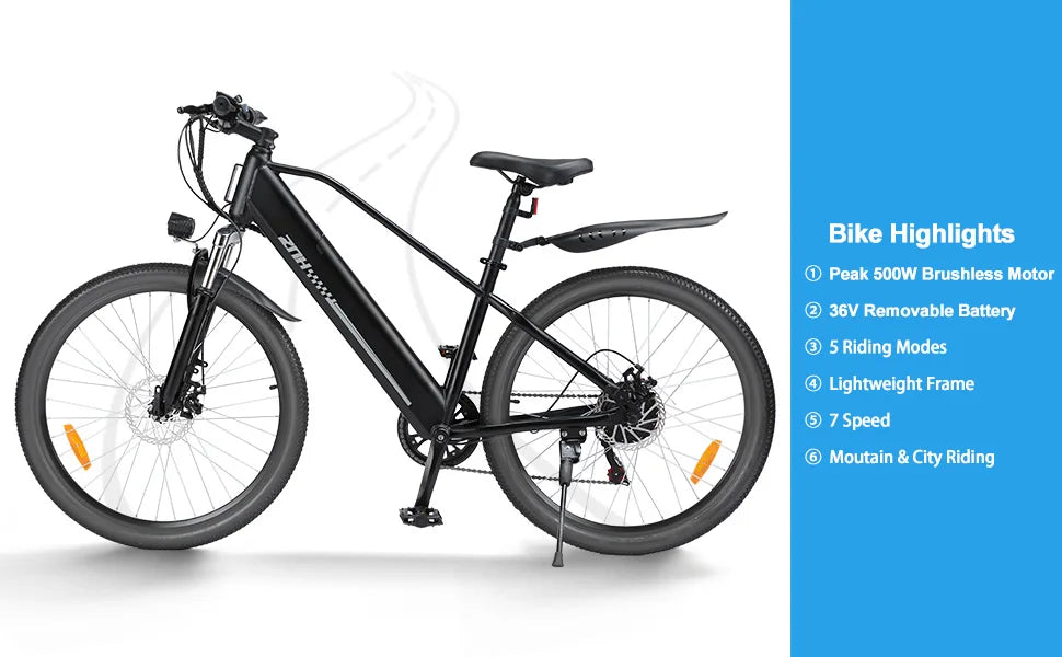 ZNH-15-26 Electric Mountain Bike 500W Electric Bike