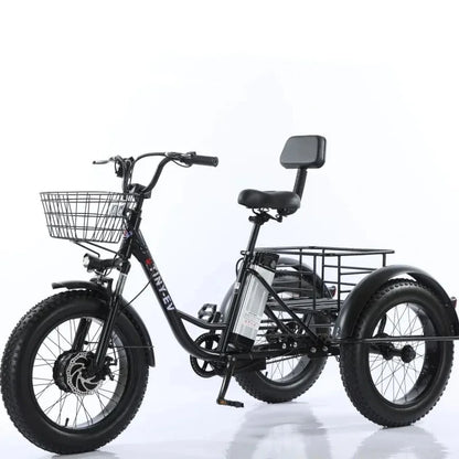 Electric Tricycle Fat Tire Electric Bicycle Powerful 48V 500W Lithium Battery Removable