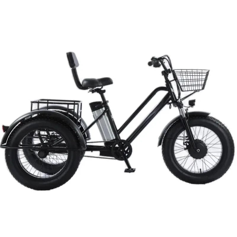 Electric Tricycle Fat Tire Electric Bicycle Powerful 48V 500W Lithium Battery Removable