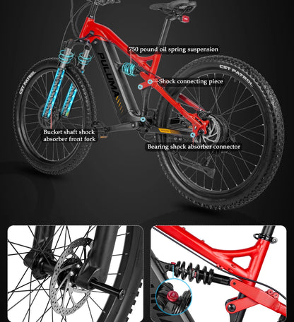 PULUMA Smart Electric Bike 48V 1000W  {Panasonic battery 48V 20AH} with pedal assist hydraulic disc brakes