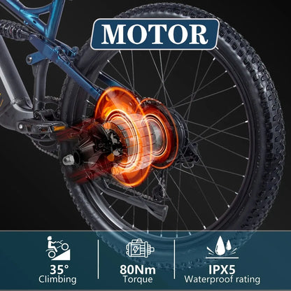 PULUMA Smart Electric Bike 48V 1000W  {Panasonic battery 48V 20AH} with pedal assist hydraulic disc brakes