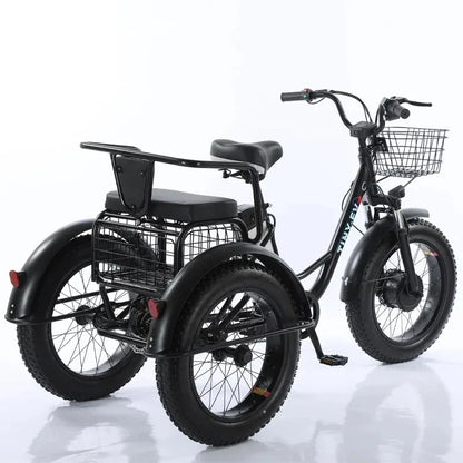 Electric Tricycle Fat Tire Electric Bicycle Powerful 48V 500W Lithium Battery Removable