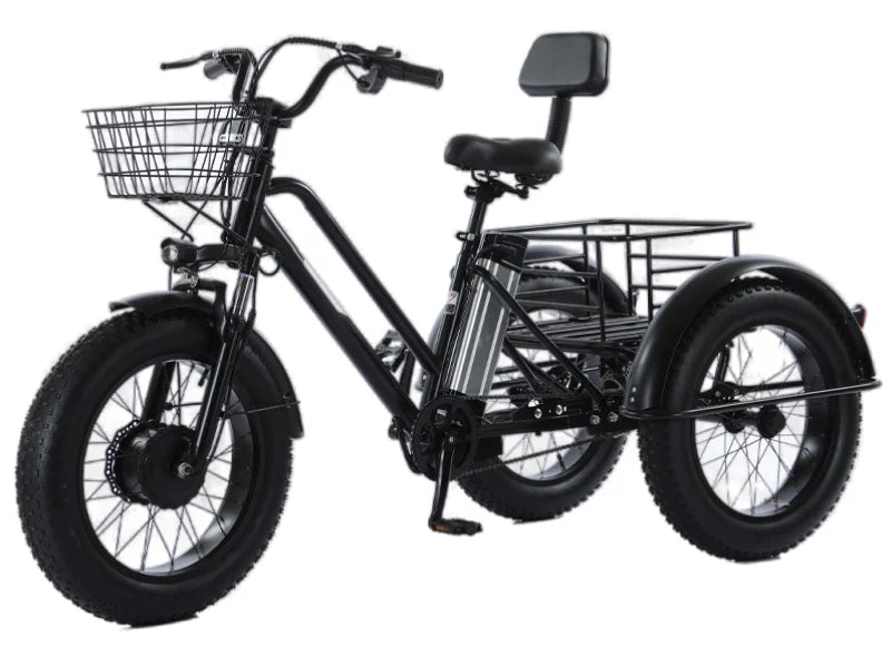 Electric Tricycle Fat Tire Electric Bicycle Powerful 48V 500W Lithium Battery Removable