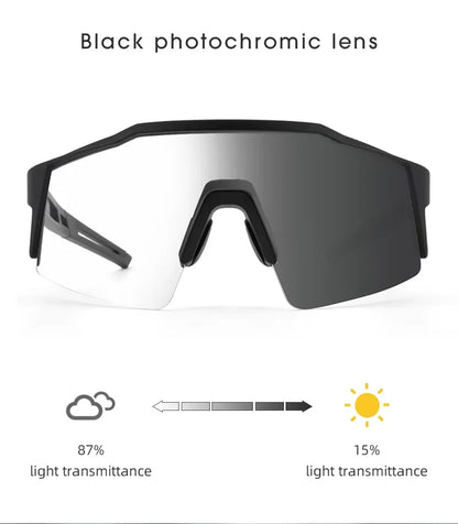 Kapvoe Photochromic Cycling Sunglasses for Men Cycl Glasses Mountain Bicycle Goggles Women Outdoor Sports Running UV400 Eyewear