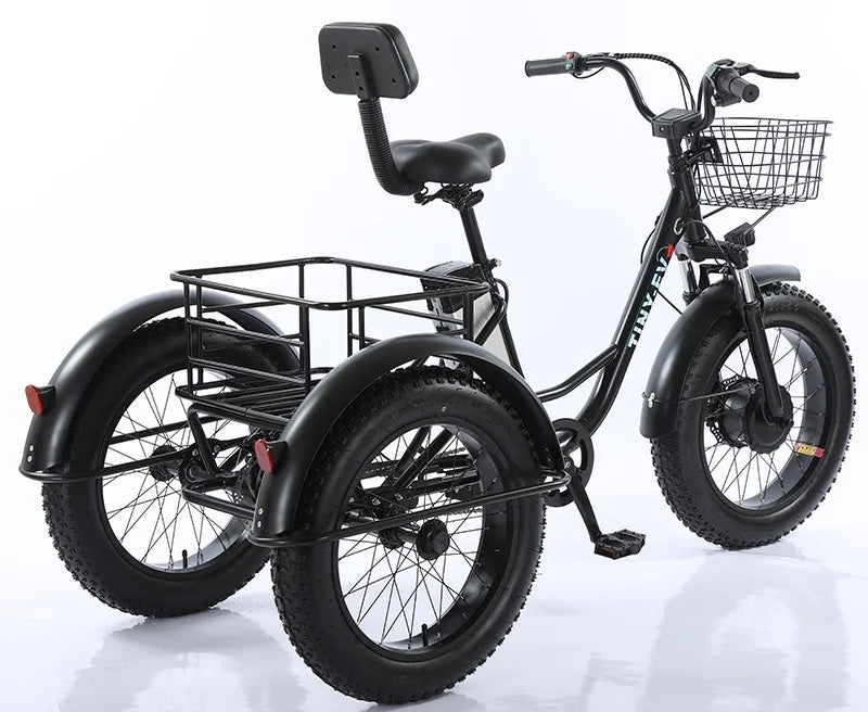 Electric Tricycle Fat Tire Electric Bicycle Powerful 48V 500W Lithium Battery Removable