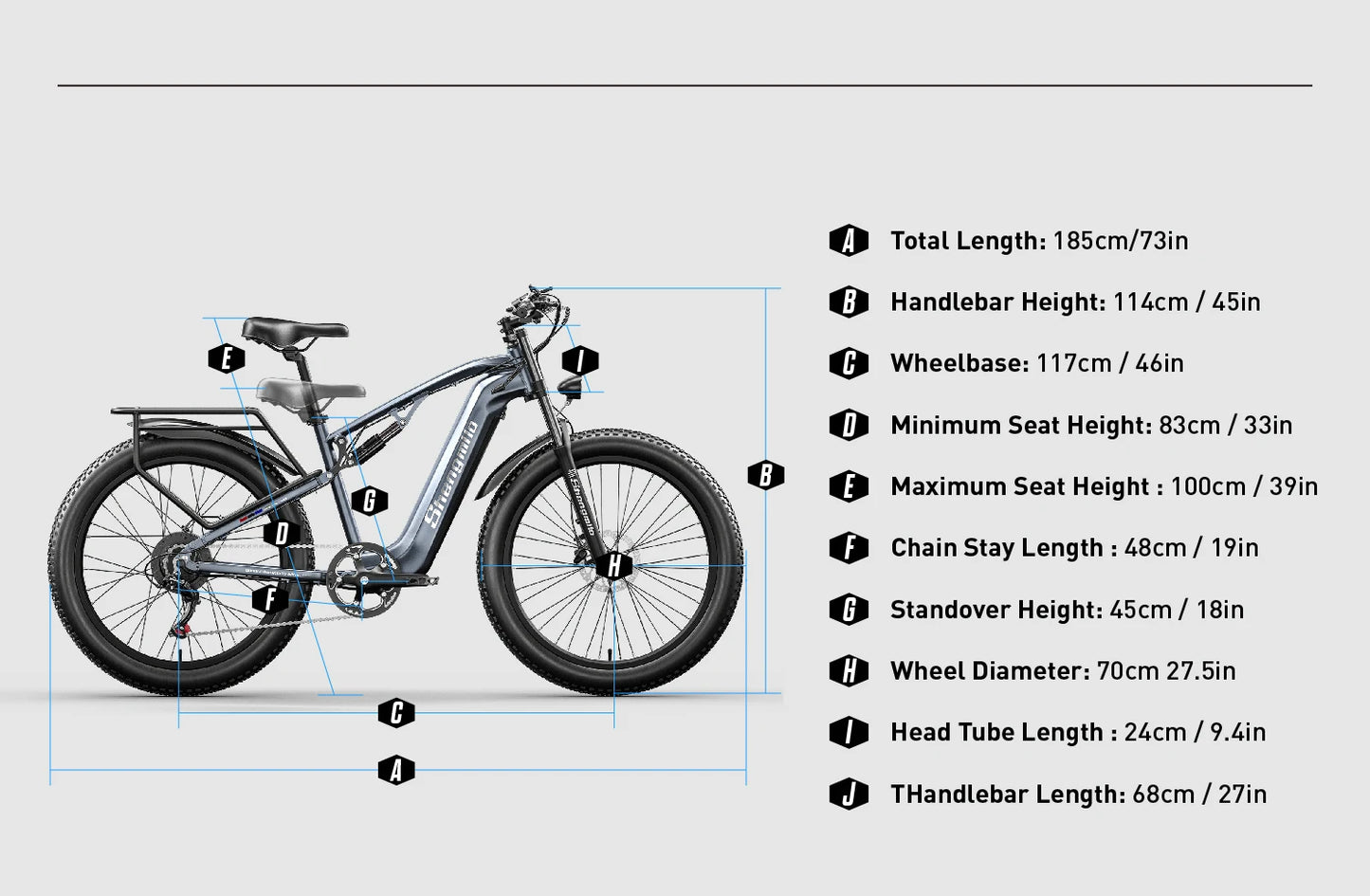 Shengmilo Electric Bicycle  with 48V 17.5Ah Battery ,1000W BAFANG Motor