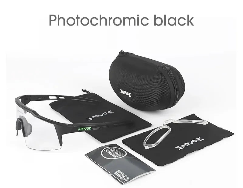 Kapvoe Photochromic Cycling Sunglasses for Men Cycl Glasses Mountain Bicycle Goggles Women Outdoor Sports Running UV400 Eyewear