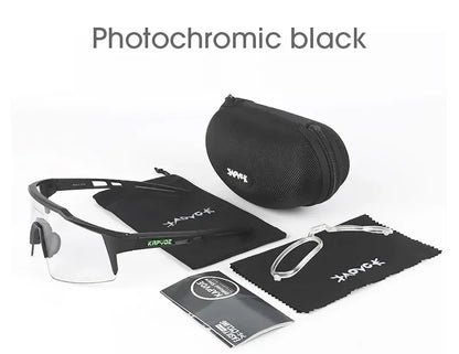 Kapvoe Photochromic Cycling Sunglasses for Men Cycl Glasses Mountain Bicycle Goggles Women Outdoor Sports Running UV400 Eyewear