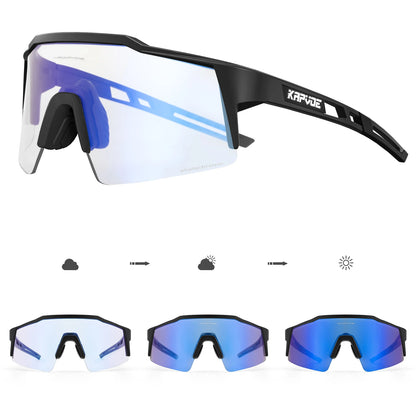 Kapvoe Photochromic Cycling Sunglasses for Men Cycl Glasses Mountain Bicycle Goggles Women Outdoor Sports Running UV400 Eyewear