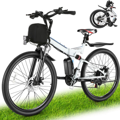 Vivi  Folding Electric Bike 26" with 500W Motor,48V 20MPH Removable Battery