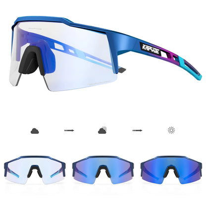Kapvoe Photochromic Cycling Sunglasses for Men Cycl Glasses Mountain Bicycle Goggles Women Outdoor Sports Running UV400 Eyewear