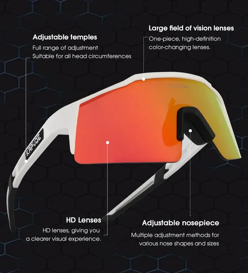 Kapvoe Photochromic Cycling Sunglasses for Men Cycl Glasses Mountain Bicycle Goggles Women Outdoor Sports Running UV400 Eyewear