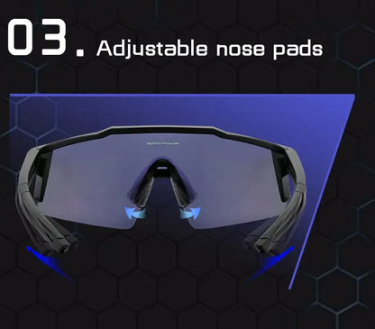 Kapvoe Photochromic Cycling Sunglasses for Men Cycl Glasses Mountain Bicycle Goggles Women Outdoor Sports Running UV400 Eyewear