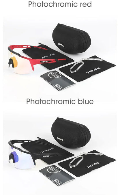 Kapvoe Photochromic Cycling Sunglasses for Men Cycl Glasses Mountain Bicycle Goggles Women Outdoor Sports Running UV400 Eyewear