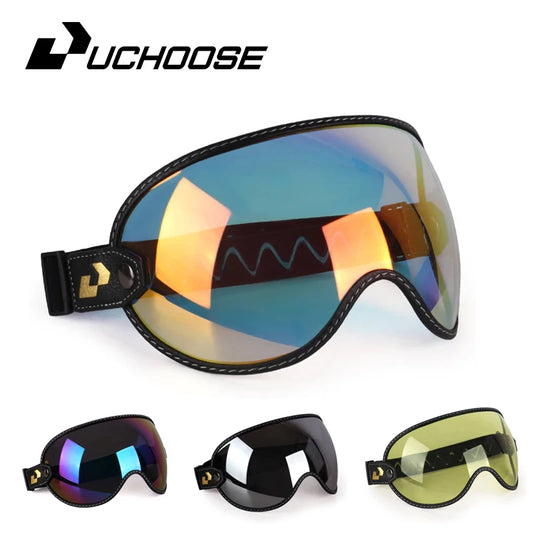 Uchoose Fit All Vintage Retro Open Face Half Helmet Motorcycle Helmet Bubble Shield Visor Lens Sunglasses Goggles Accessories
