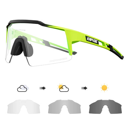 Kapvoe Photochromic Cycling Sunglasses for Men Cycl Glasses Mountain Bicycle Goggles Women Outdoor Sports Running UV400 Eyewear