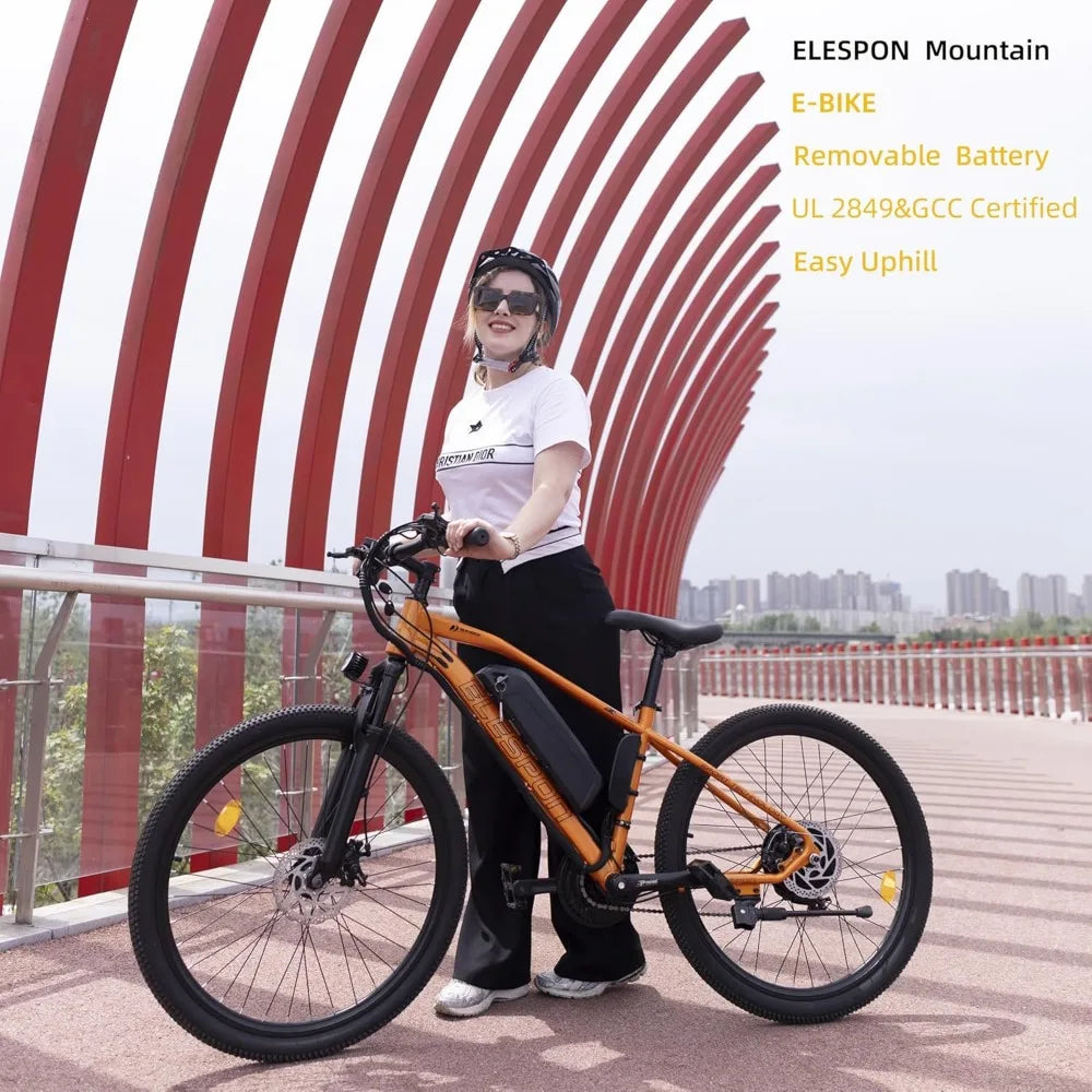 Electric Mountain Ebike 26" Tire, 7-Speed Fast