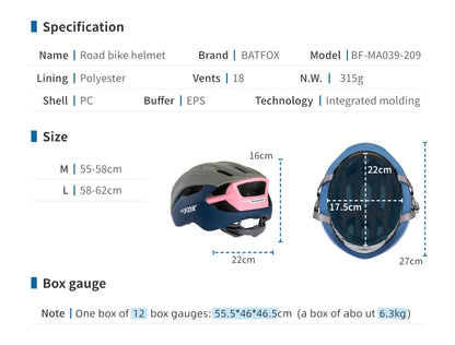 BATFOX Road Cycling Helmet Sports Ultralight