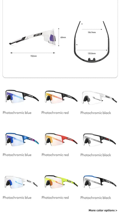 Kapvoe Photochromic Cycling Sunglasses for Men Cycl Glasses Mountain Bicycle Goggles Women Outdoor Sports Running UV400 Eyewear